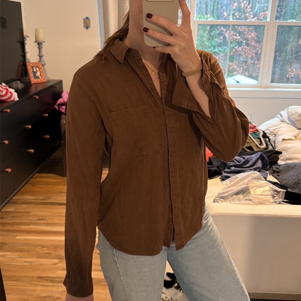 Bella Dahl Brown Button Down Shirt